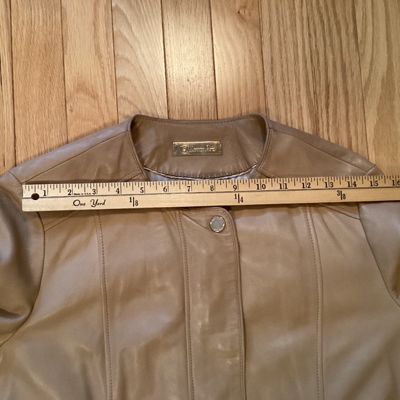Massimo Dutti Tan Leather Jacket, Tagged large fits medium - Picture 12 of 15
